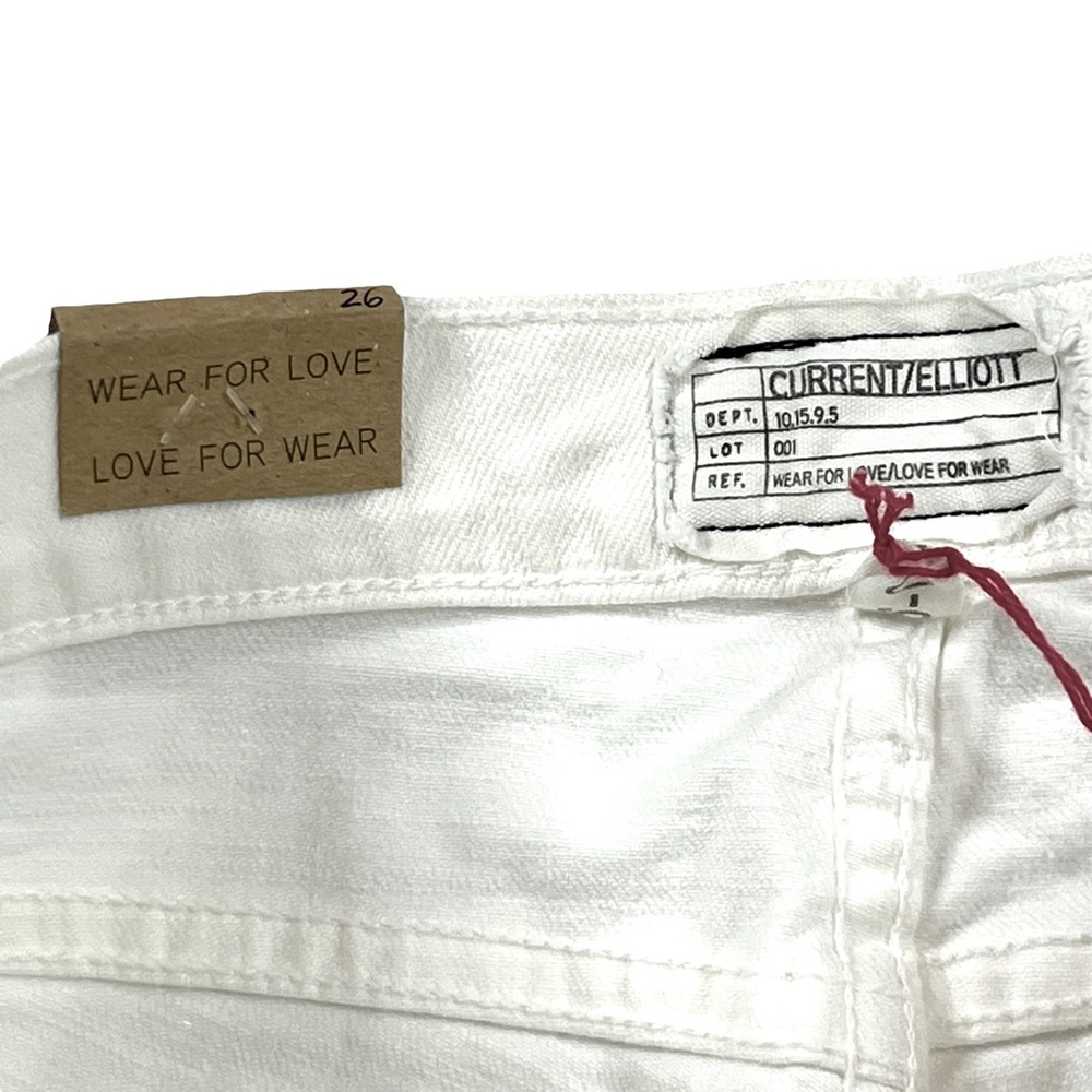 Current Elliot The Stiletto White Tattered Distressed Jeans Size 26 NWT - Picture 8 of 12